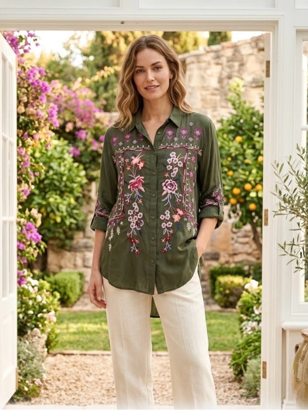Johnny Was Workshop Embroidered Curaçao Tunic Size Medium